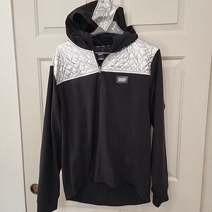 DKNY Black and Silver Quilted Jacket